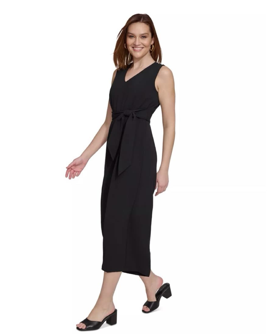 Calvin Klein Belted Wide-Leg Jumpsuit - Image 4