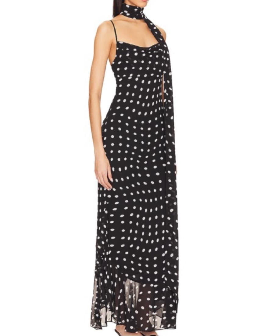 Guilia Maxi Dress In Black And Cream - Image 4