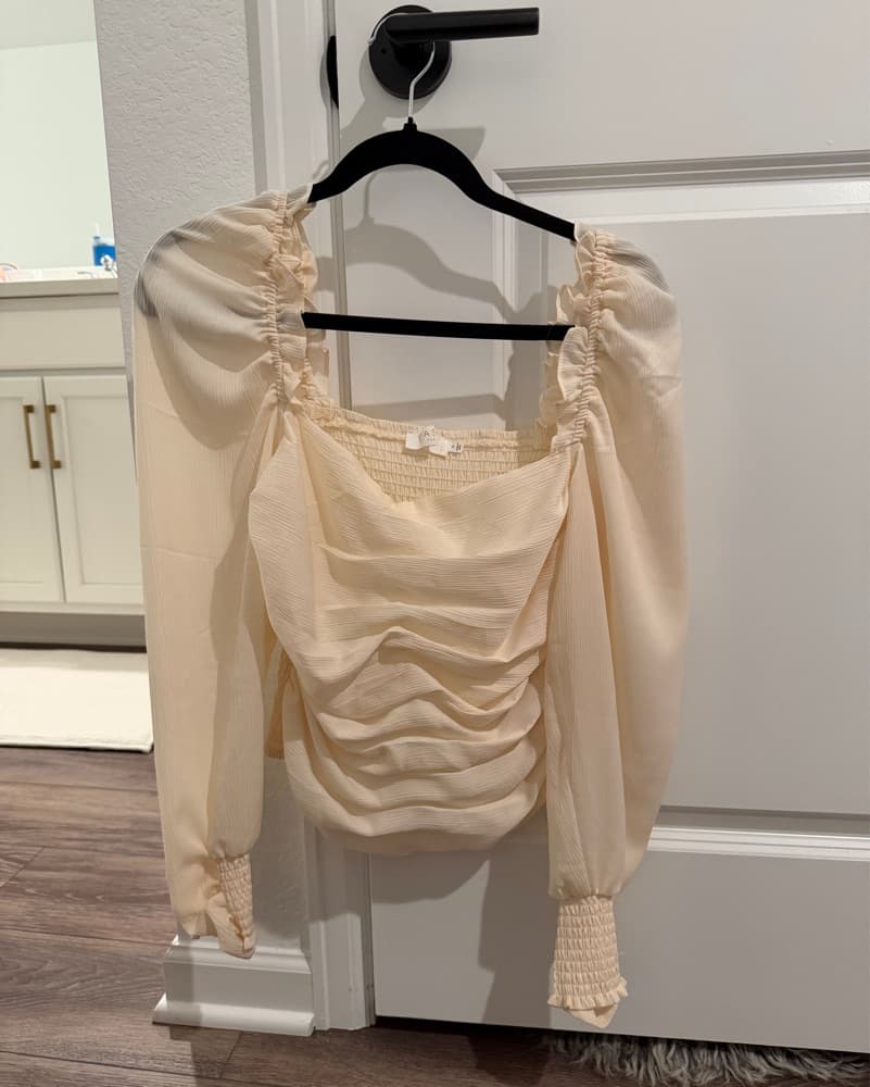 Square Neck Puff Sleeve Top - Image 2