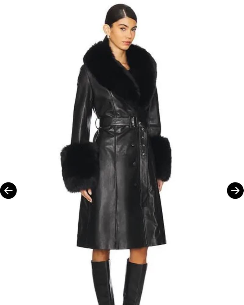 Susanna Chow Leather Fur Coat - Image 3