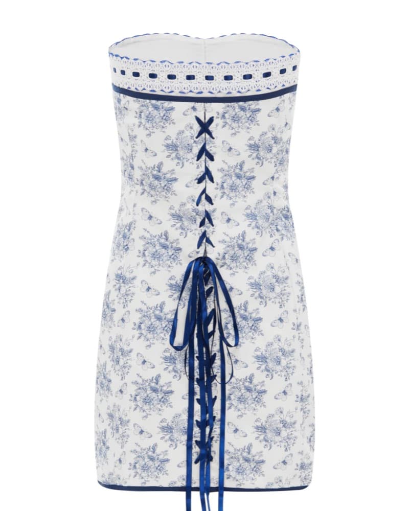 With Jean Toile Strapless Dress - Image 4