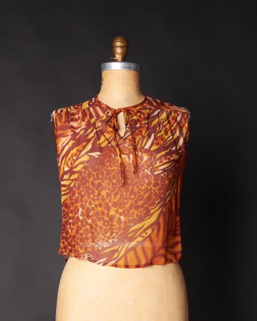 Vintage Sheer Animal Print Shirt - Image 1