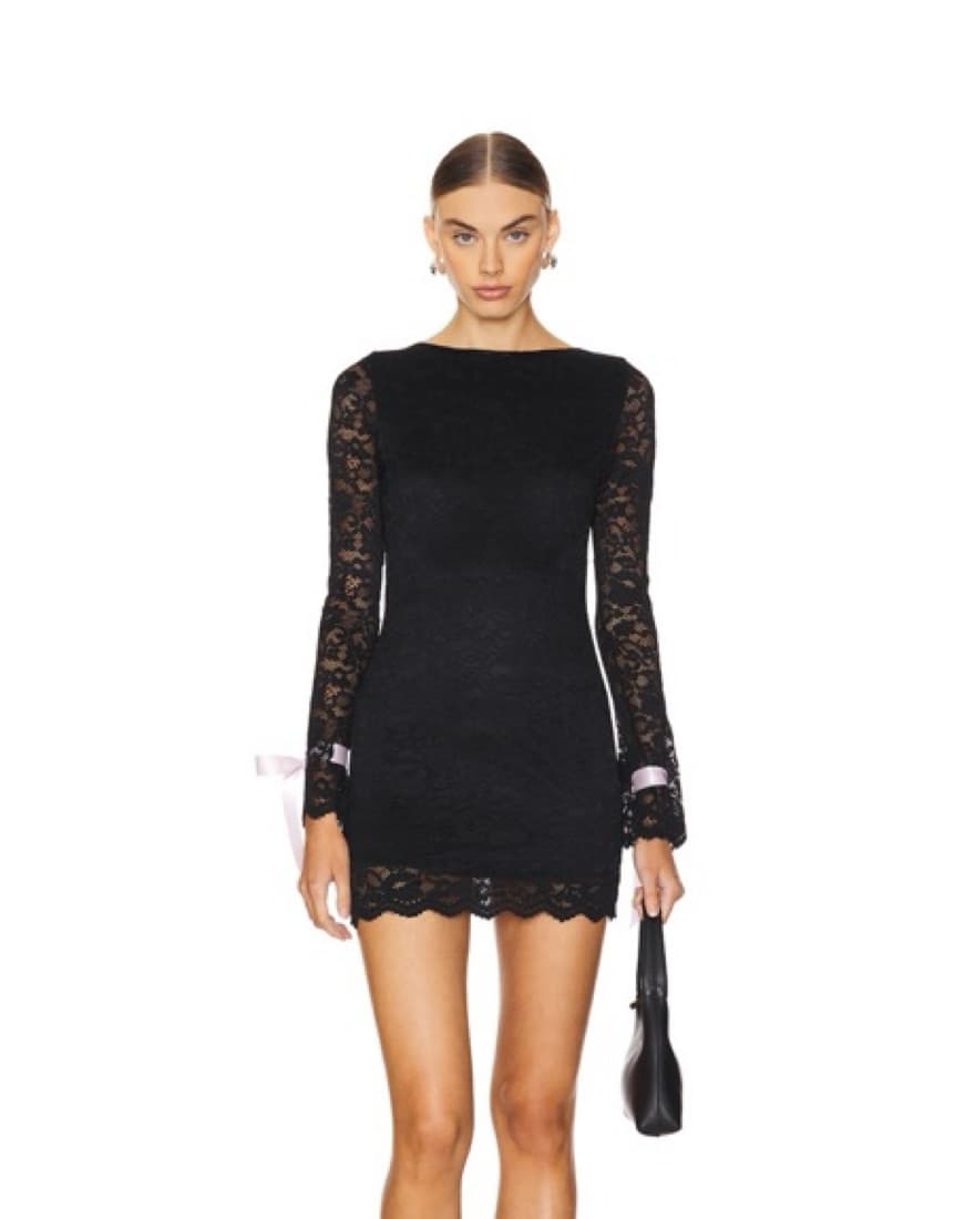 Caterina Mini Dress in Black  - Image 2