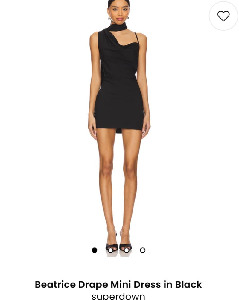 Drape Black Mini Dress - Image 1