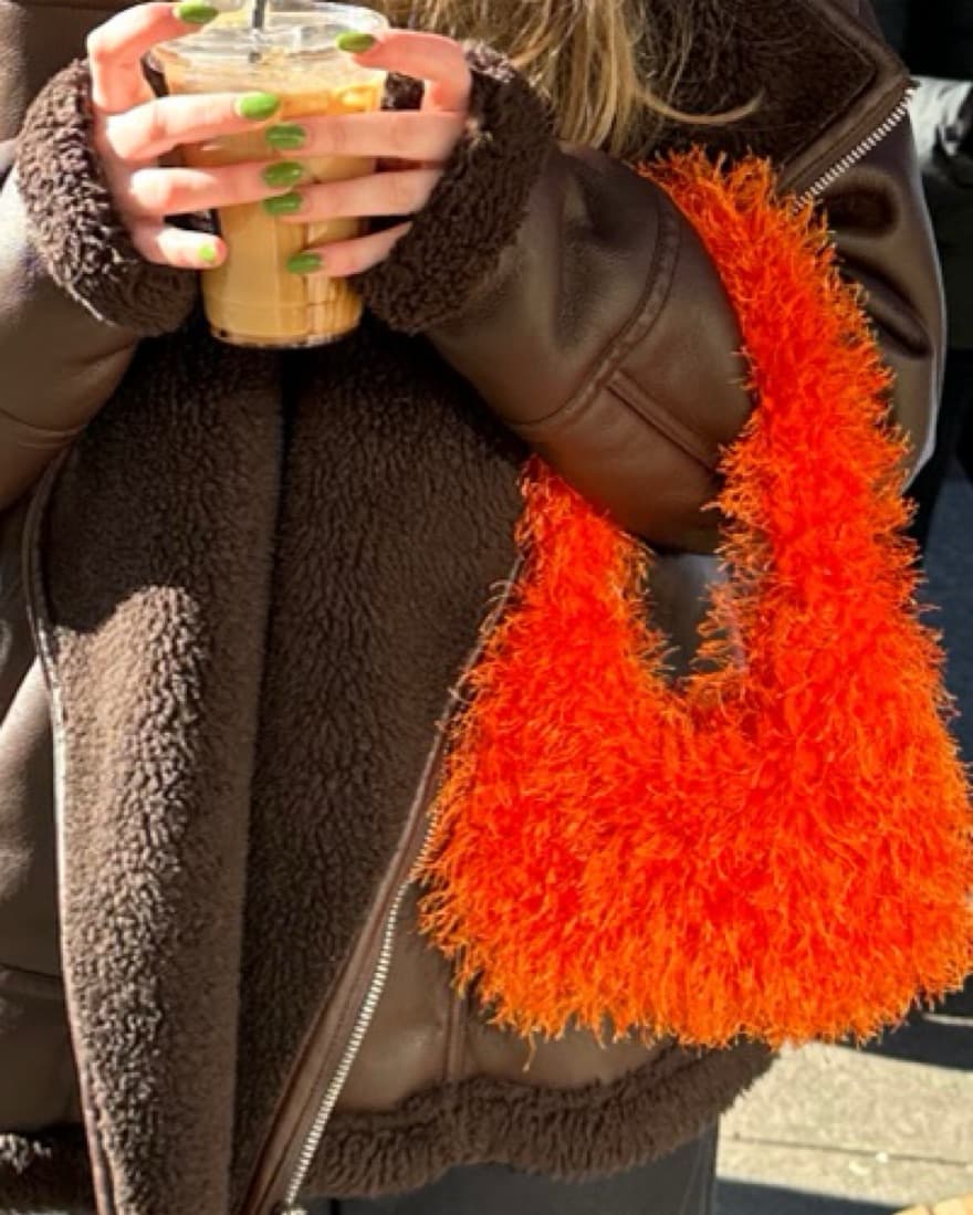 Orange Fuzzy Purse - Image 1