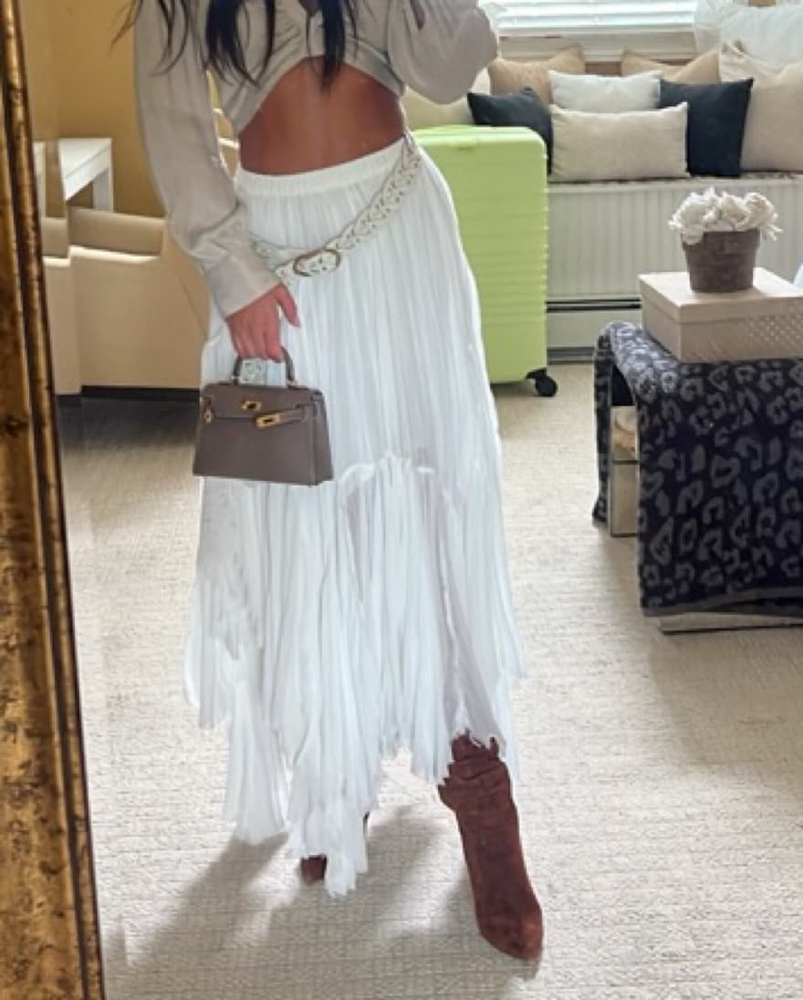 Flowy Ruffle White Skirt  - Image 2