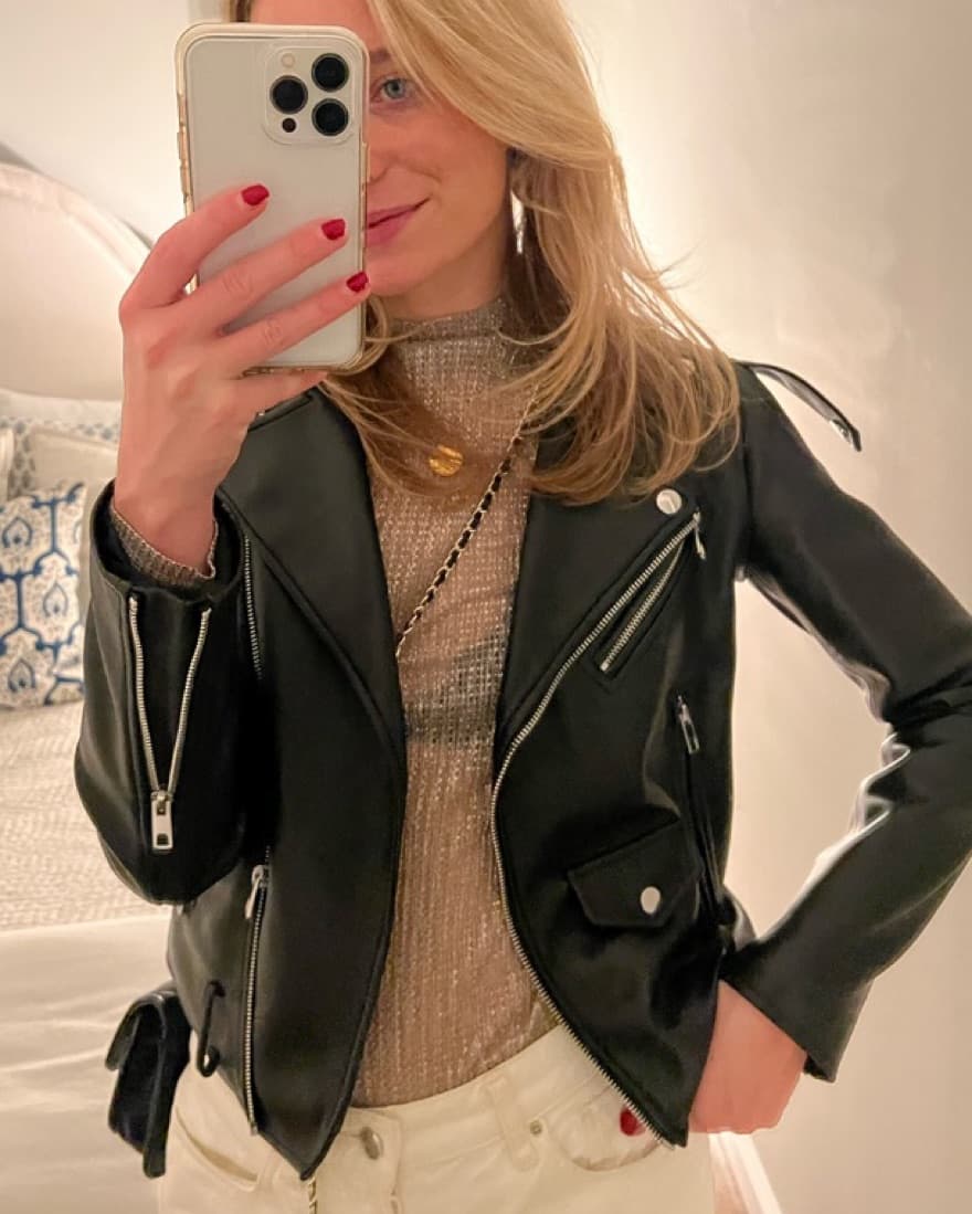 Sheer Metallic Long Sleeve Top - Image 2