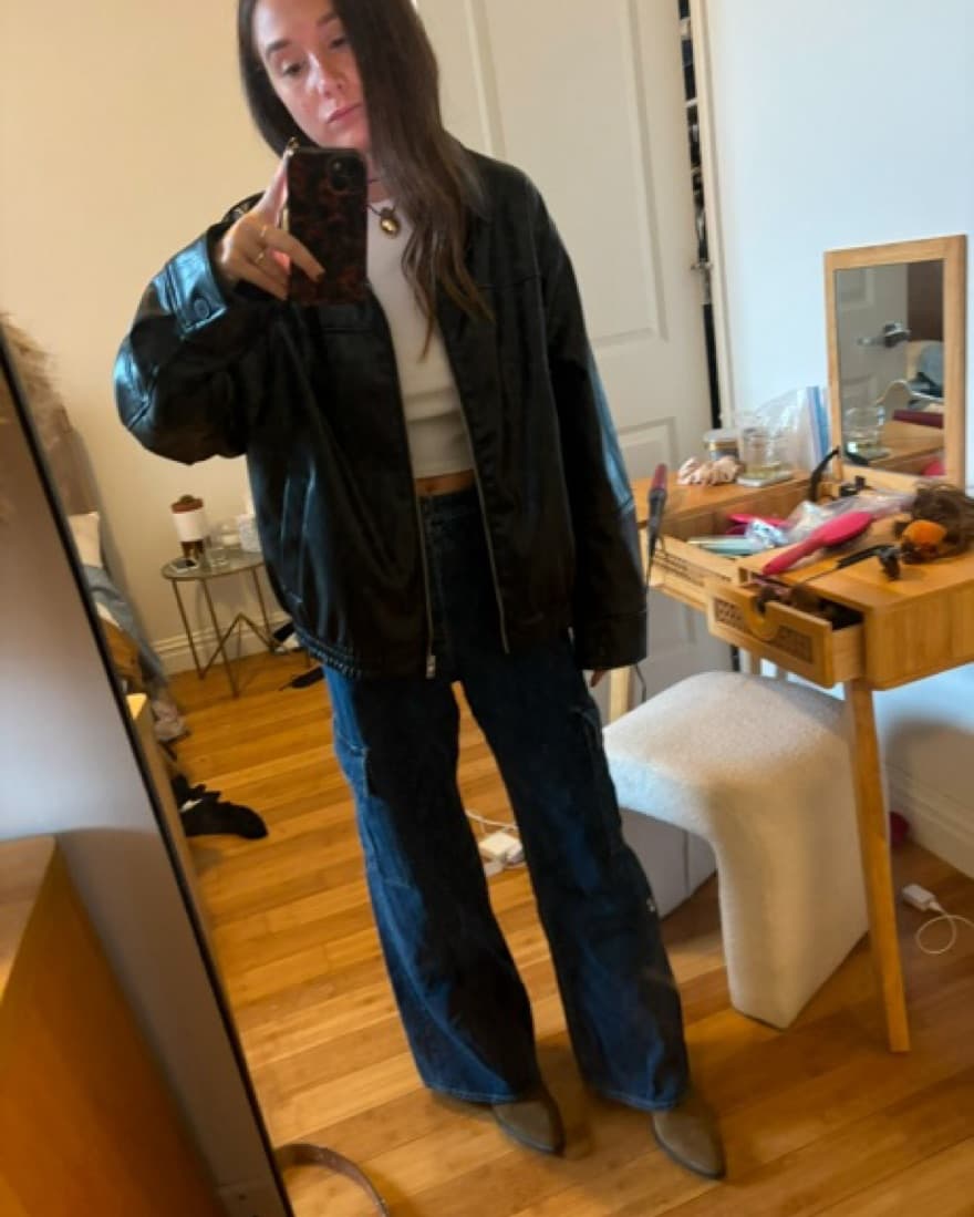 Faux leather bomber jacket  - Image 3