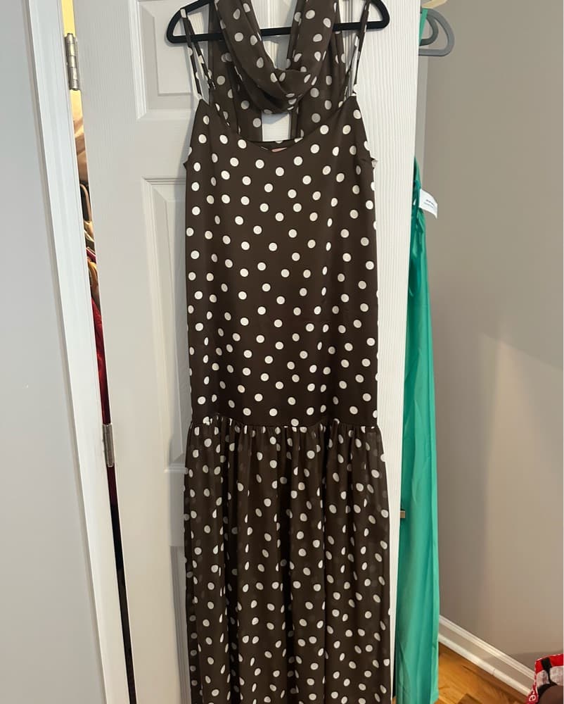 Polka Dot Ruffle Maxi Dress - Image 3