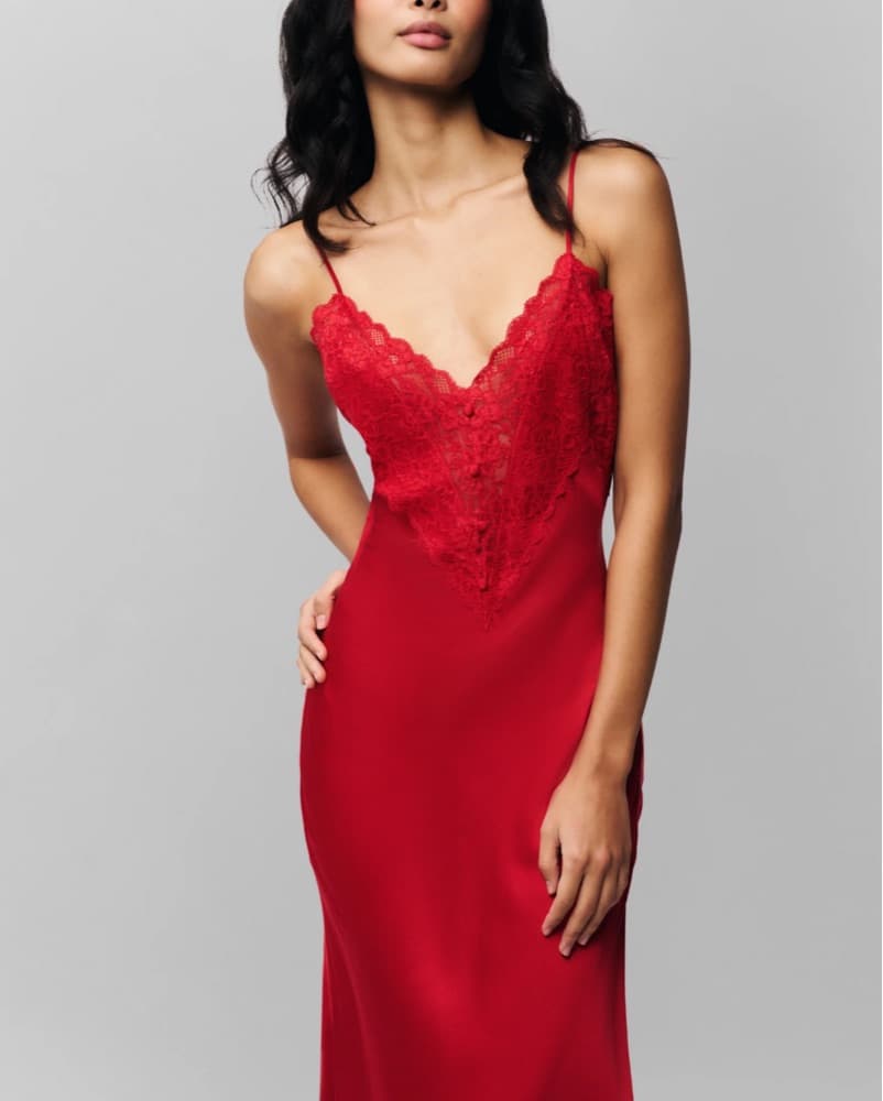 Guizio Nova Slip / Red Lace Midi Dress - Image 2