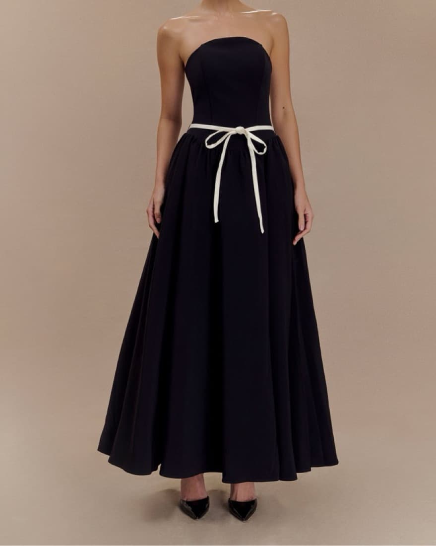 Meshki Strapless Black Maxi Dress - Image 1