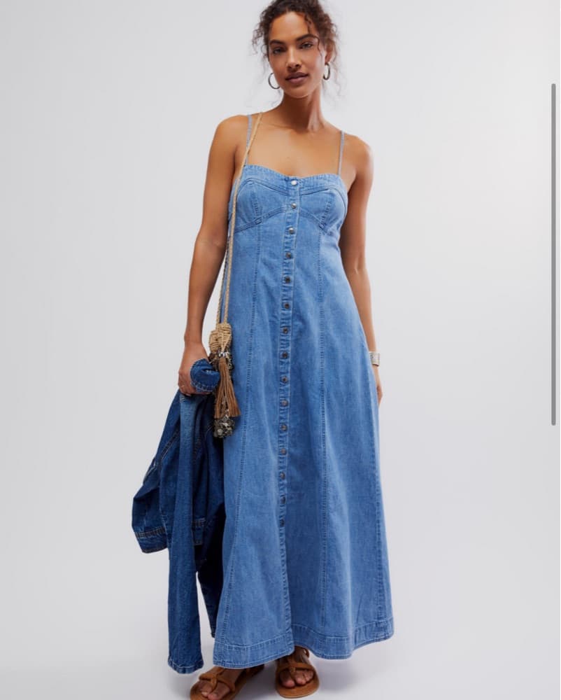 Free People Denim Maxi Dress - Image 1