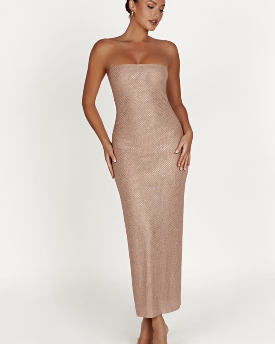 Waverly Strapless Diamante Midi Dress -  - Image 3