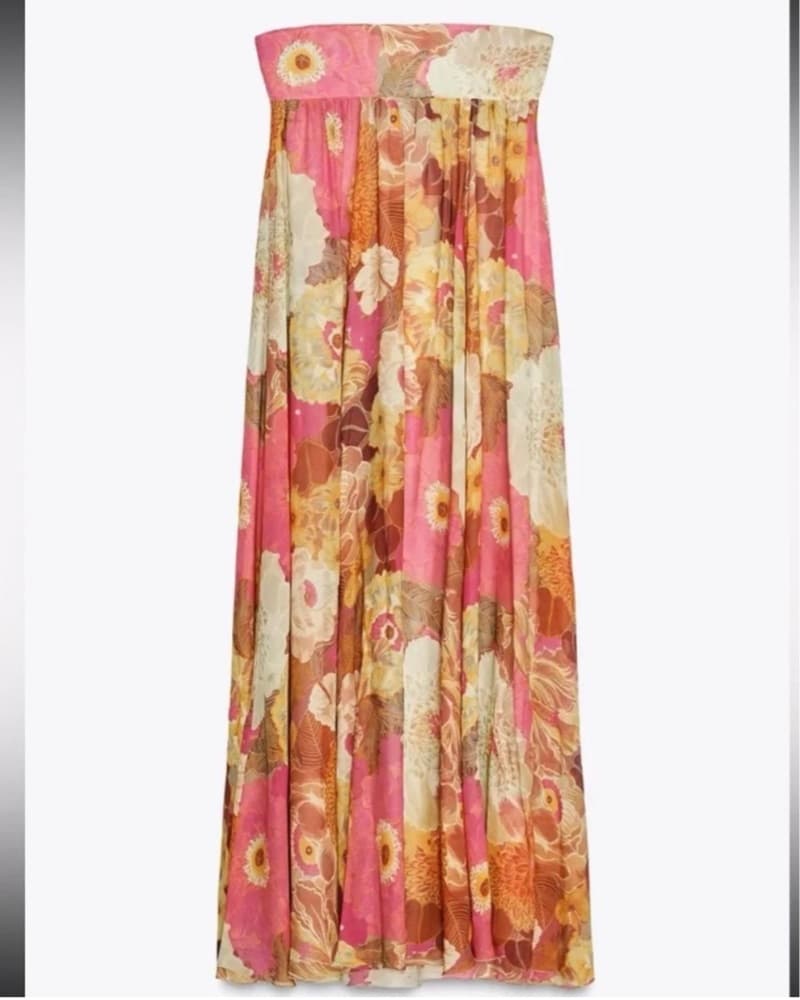 Zara Strapless Floral Maxi Dress  - Image 3