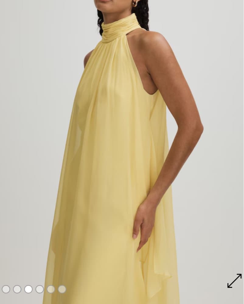 Yellow Flower Halter Maxi Dress - Image 3