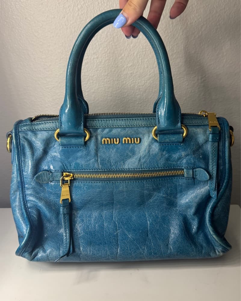 Miu Miu Vitello Shine 2 Way Bag - Image 2