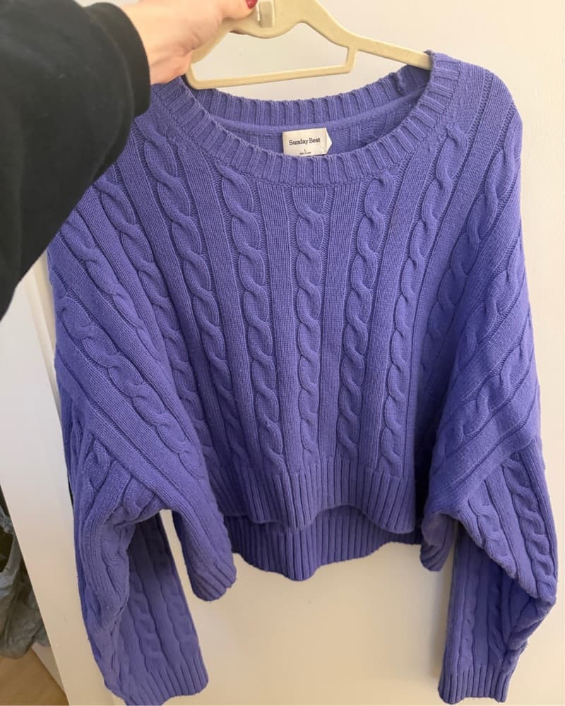 Cozy Purple Cable Knit Sweater - Aritzia - Image 4