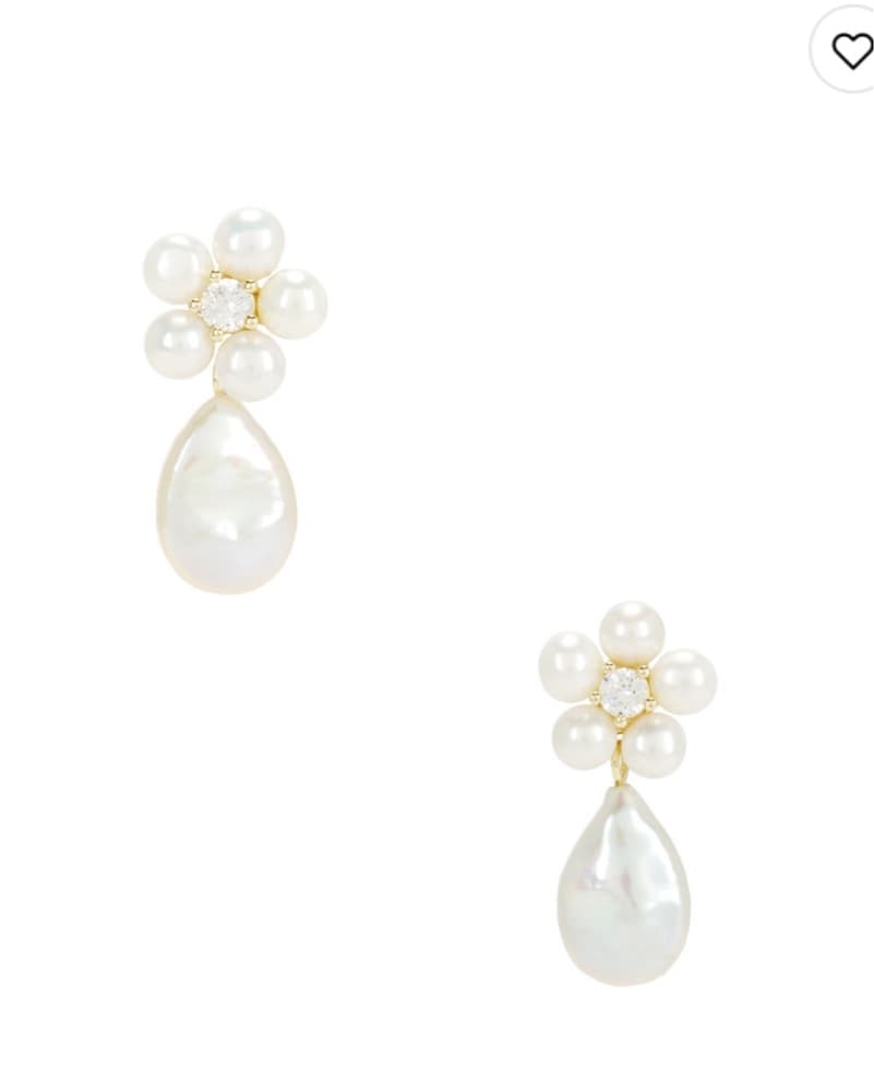 Daisy Pearl Drop Earrings - Image 1
