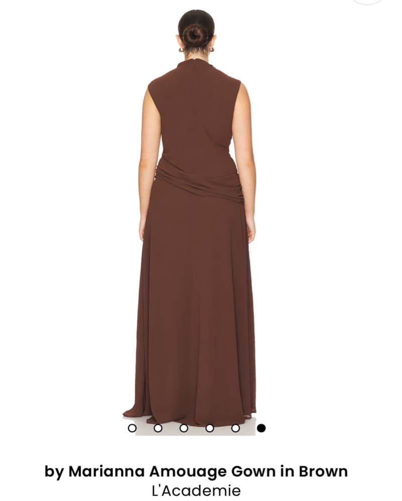 Sophisticated Brown Marianna Amouage Gown - Image 3