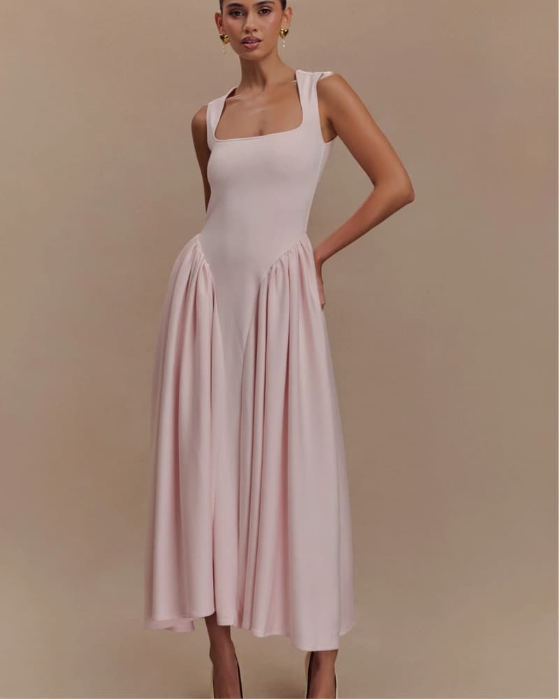 Meshki Sharon Midi Dress Ballet Pink XS - Image 1