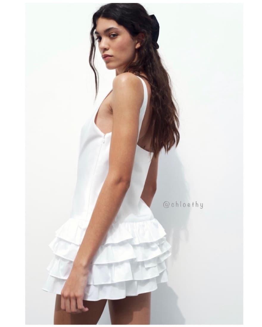 Zara Ruffled Hem Jumpsuit Dress XS - Image 2