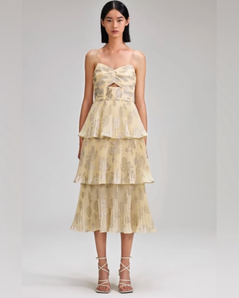 Metallic Jacquard Midi dress  - Image 1
