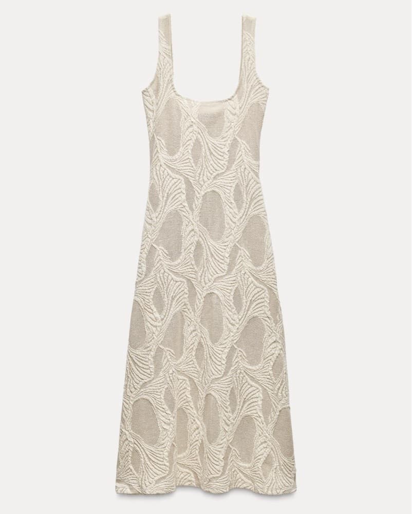 Zara Rustic Jacquard Textured Dress - Image 4