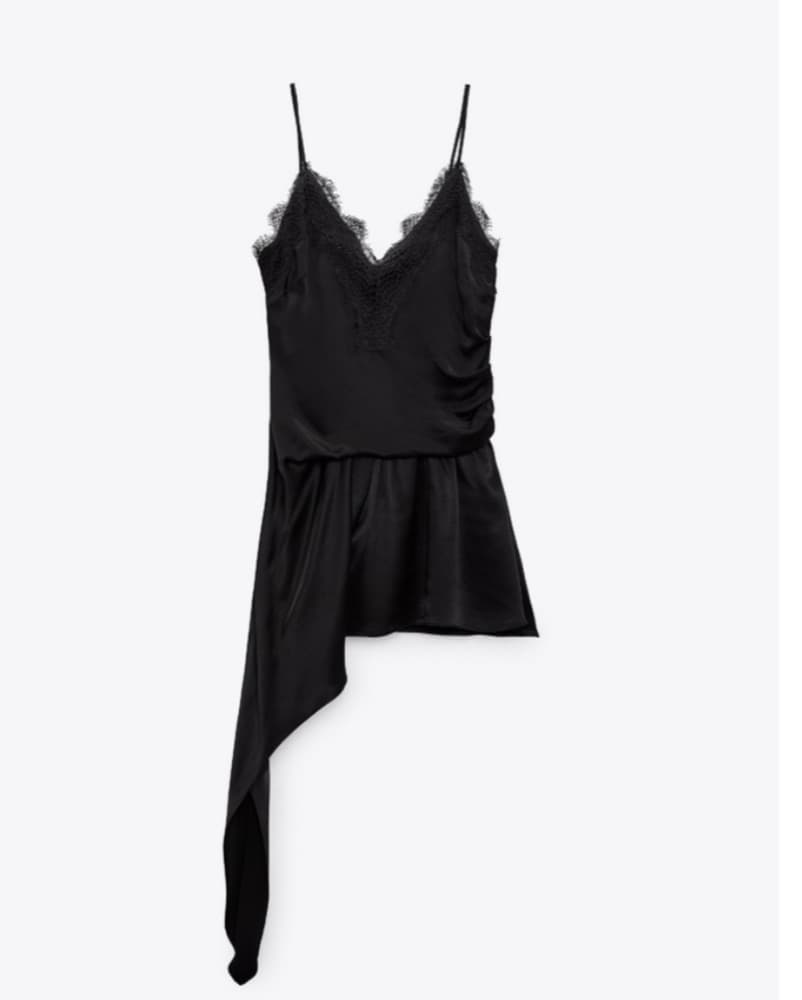 Black Assymetrical Romper - Image 1