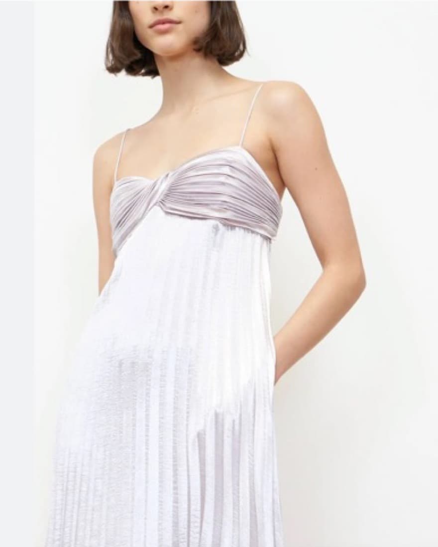 Rebecca Taylor Silver Pleated Dress - Image 2