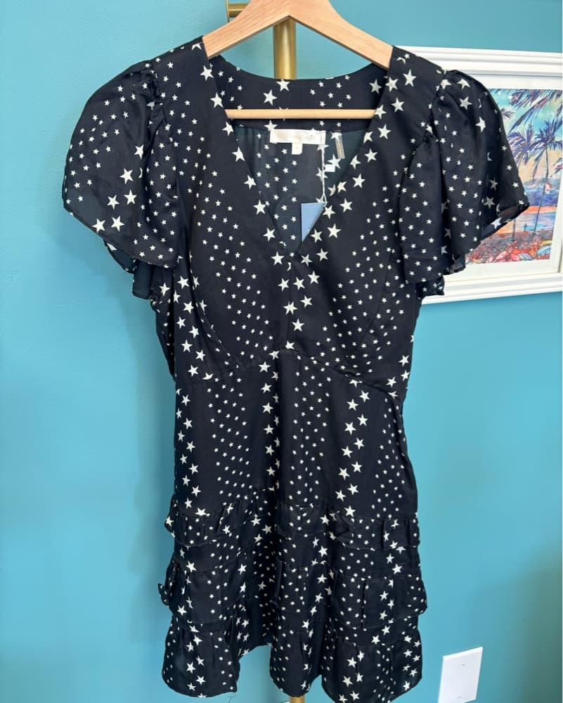 LoveShackFancy Higgins Black Star Dress - Image 4