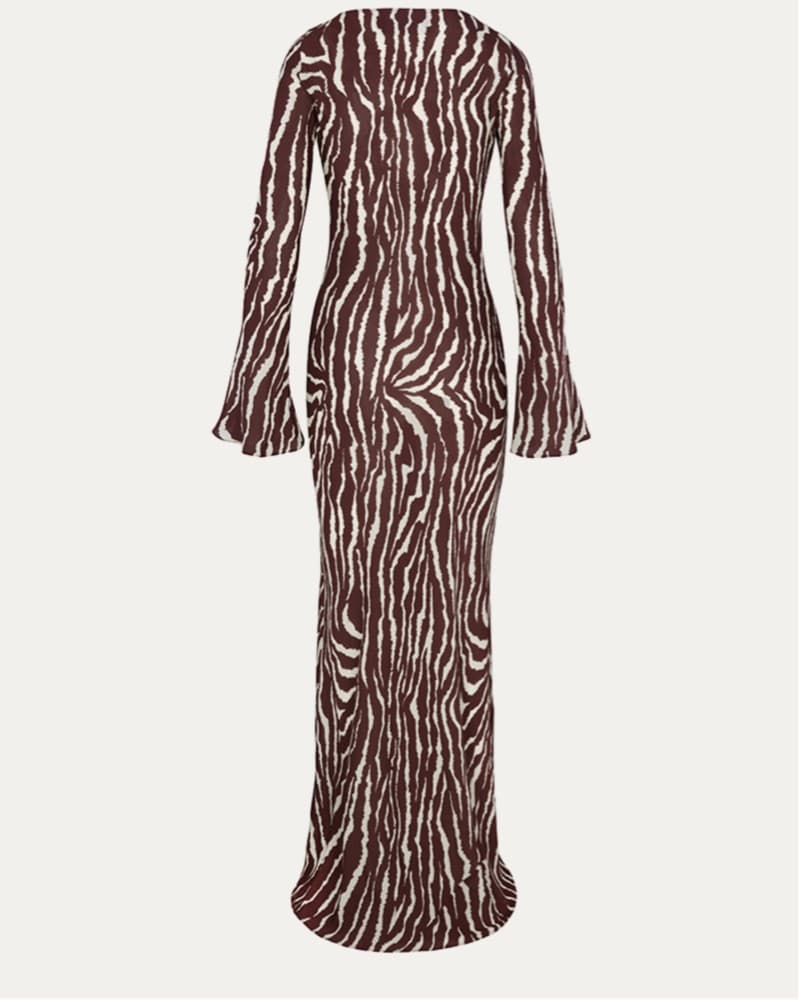 Zebra Print Maxi Dress - Image 1