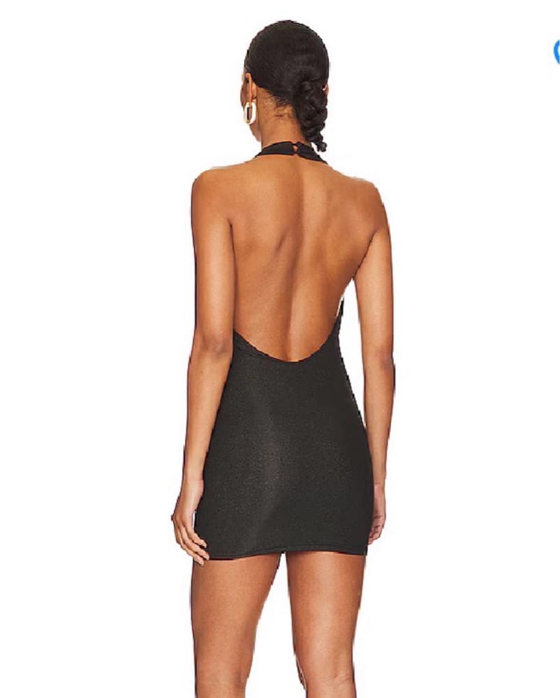Tina Mini Dress Black Sparkle - Image 3