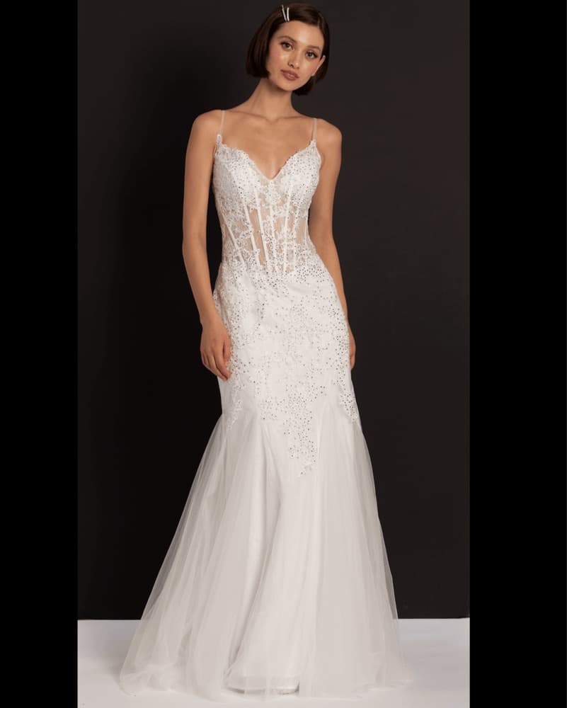 Camille La Vie White Lace Mermaid Dress - Image 1