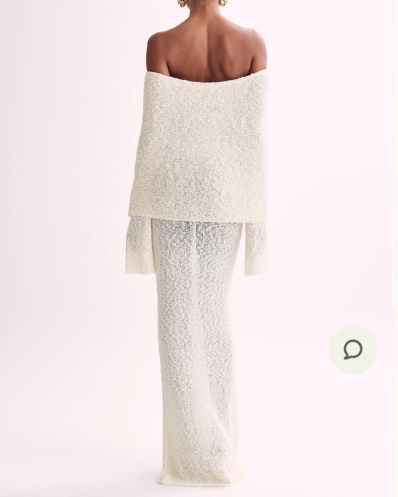 Off the Shoulder Boucle Maxi Dress - Image 3