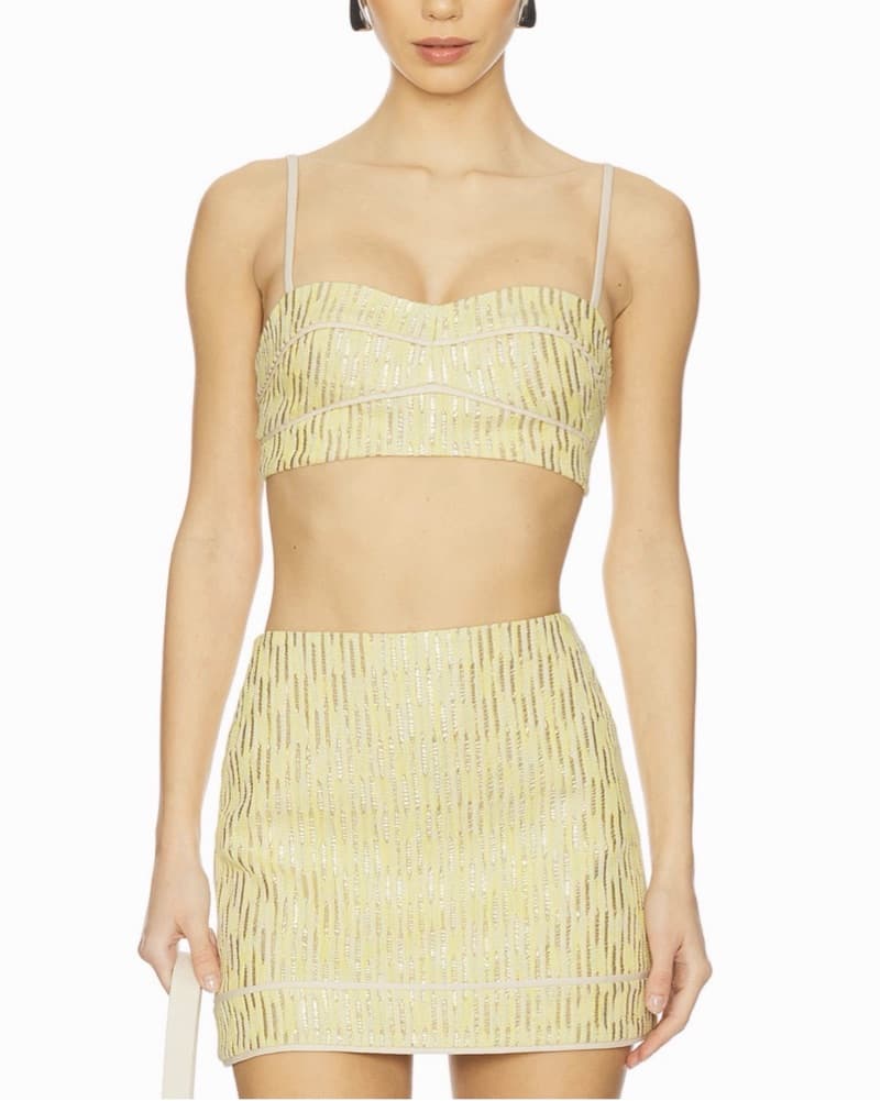 ALEXIS Yellow Top and Skirt Set - Image 2