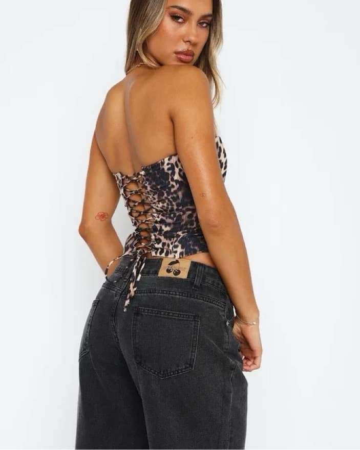 White Fox Leopard Print Corset - Image 2