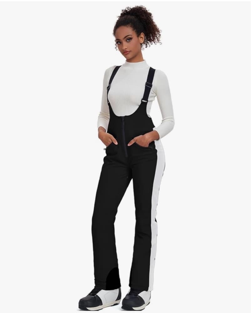 Black and White Ski Bibs - Image 1