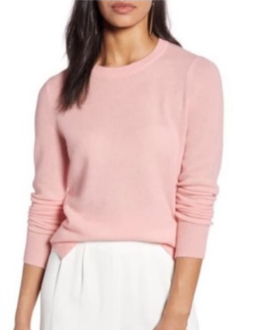 Halogeen 100% Cashmere Baby Pink Sweater - Image 1