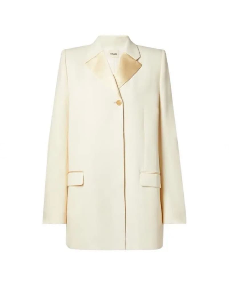 KHAITE Isaline satin-trimmed Wool Blazer - Image 1