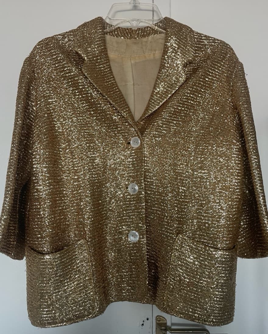 Vintage Gold 3/4 Sleeve Jacket/Blazer - Image 2