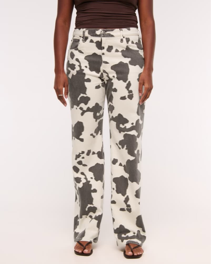 Abercrombie Brown Cow Print Jeans  - Image 1