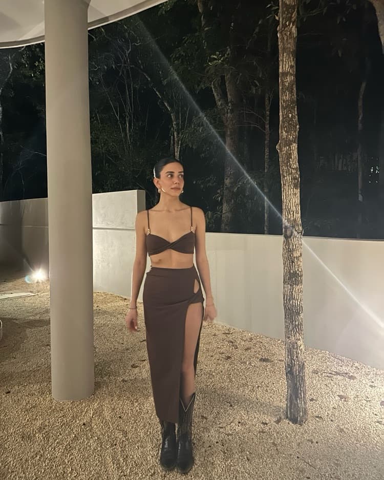 Brown Camila Coelho Skirt & Bralette Set - Image 3