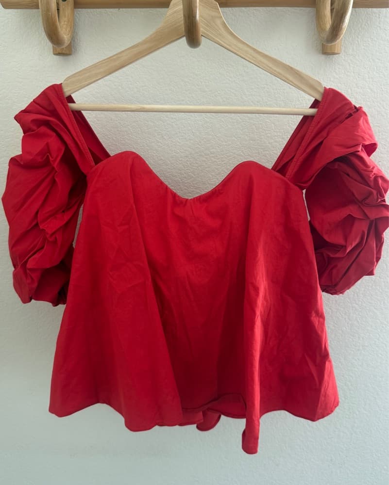 CAROLINE CONSTAS red Corset Blouse - Image 5