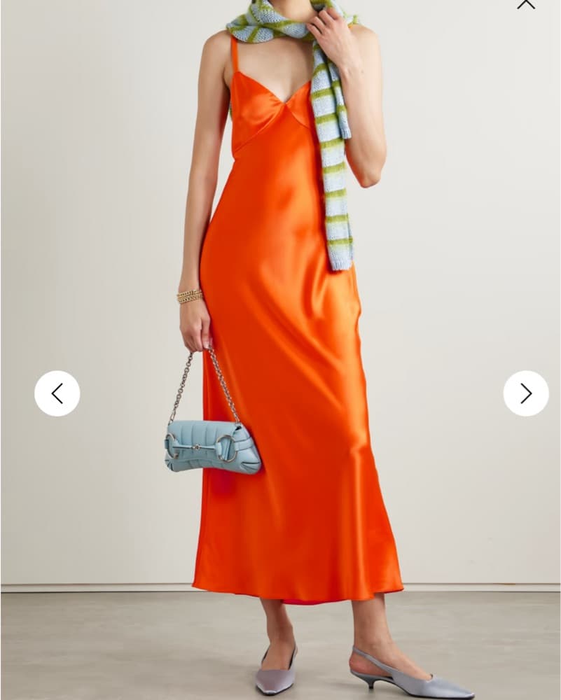 Polo Ralph Lauren Orange Satin Maxi - Image 2