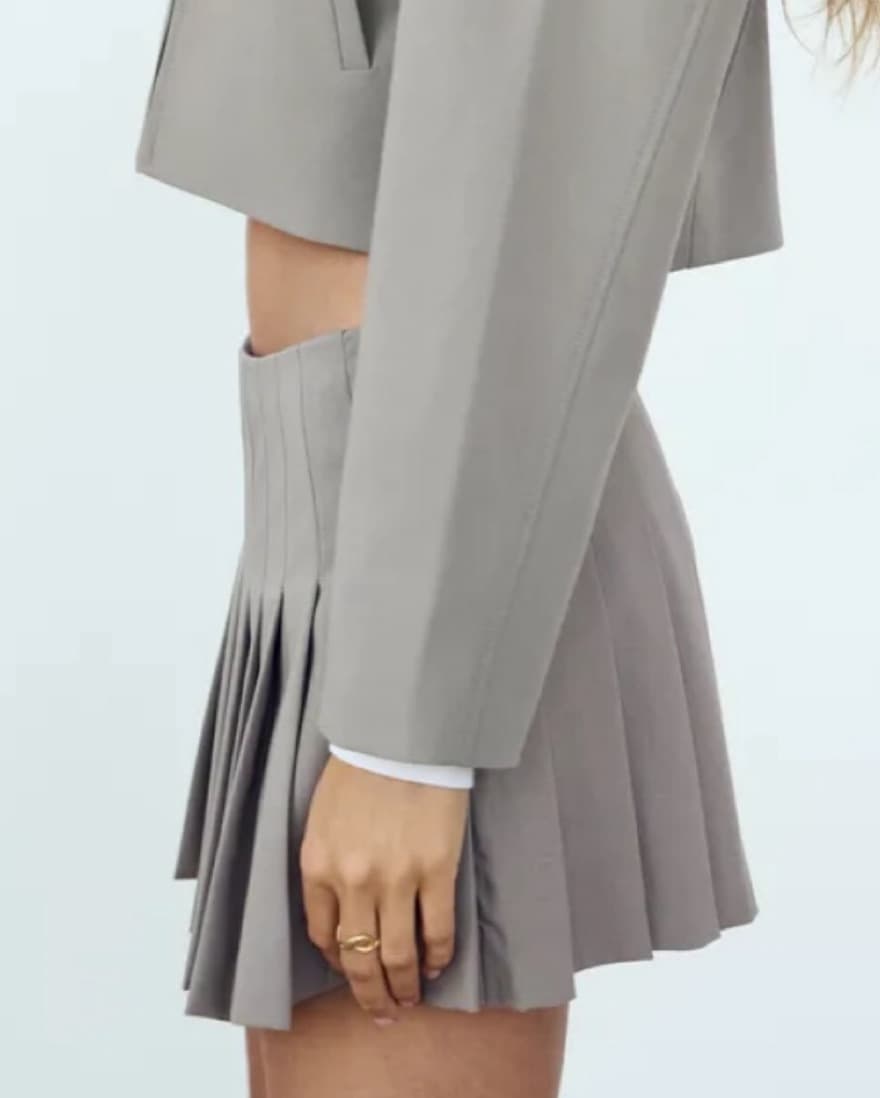 Gray Pleated Mini Skort - Image 4