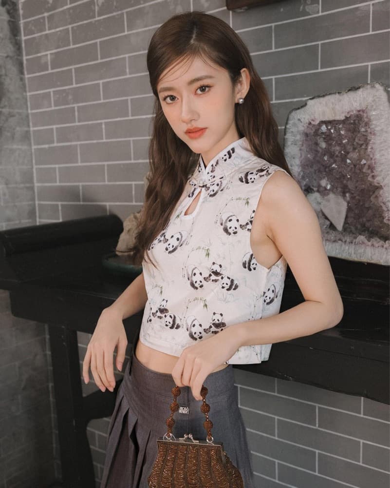 Panda Print Qipao Top - Image 2