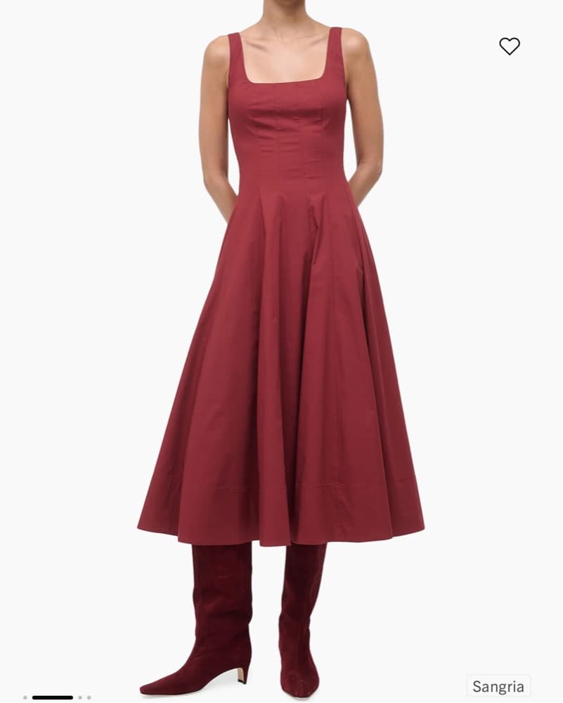 Burgundy Staud Wells Dress - Image 1