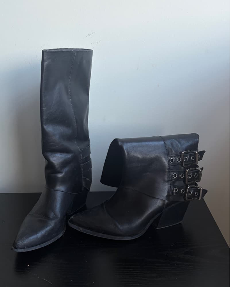 Black Moto/cowboy Boot - Image 1