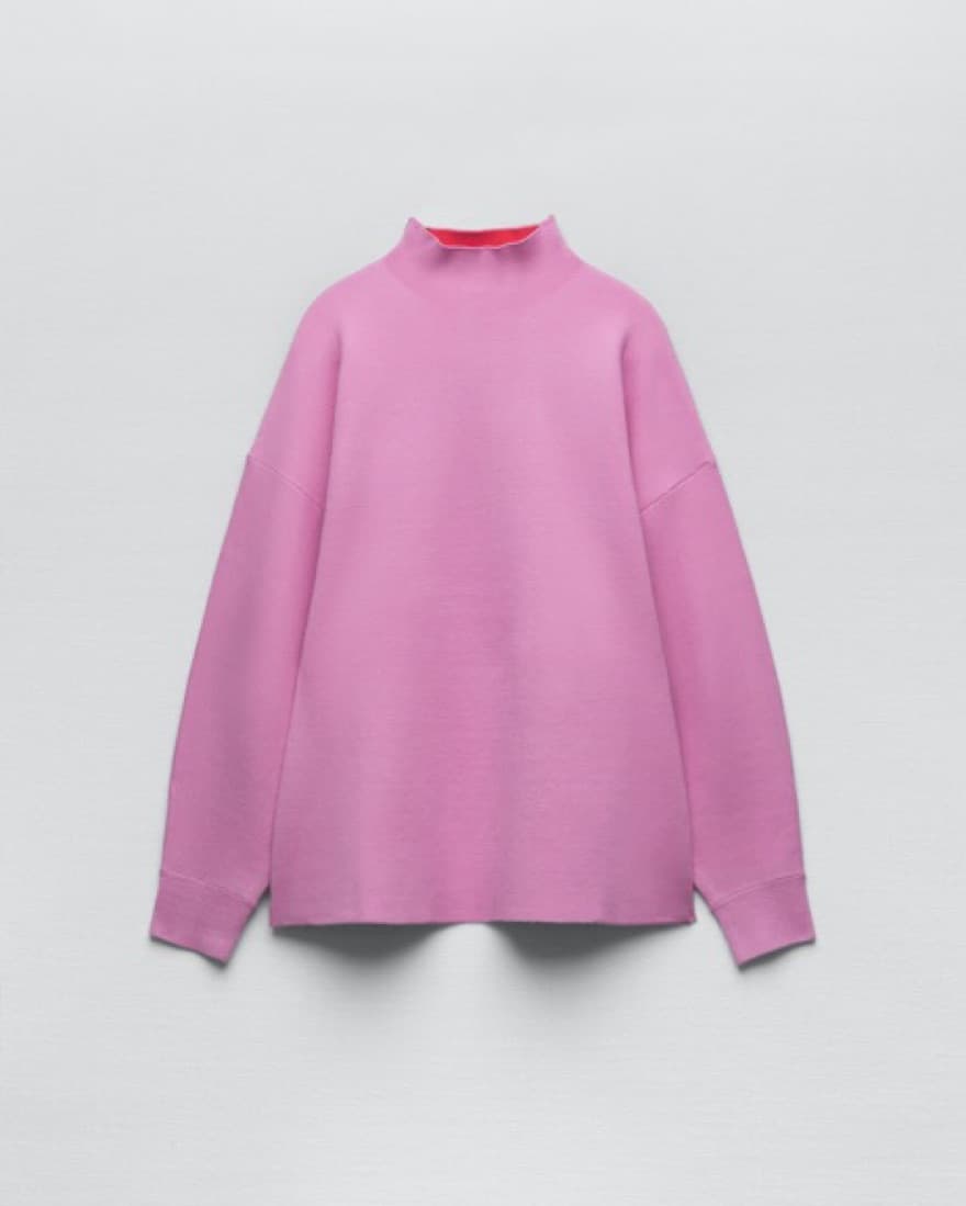 Zara Pink Turtleneck Sweater - Image 1