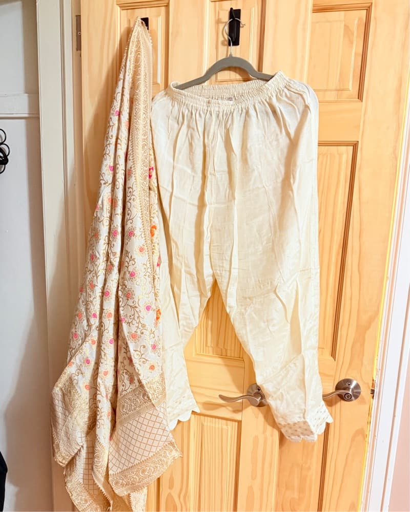 Cream/beige Indian Kaftan Dress - Image 4